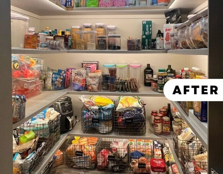 After: organized pantry