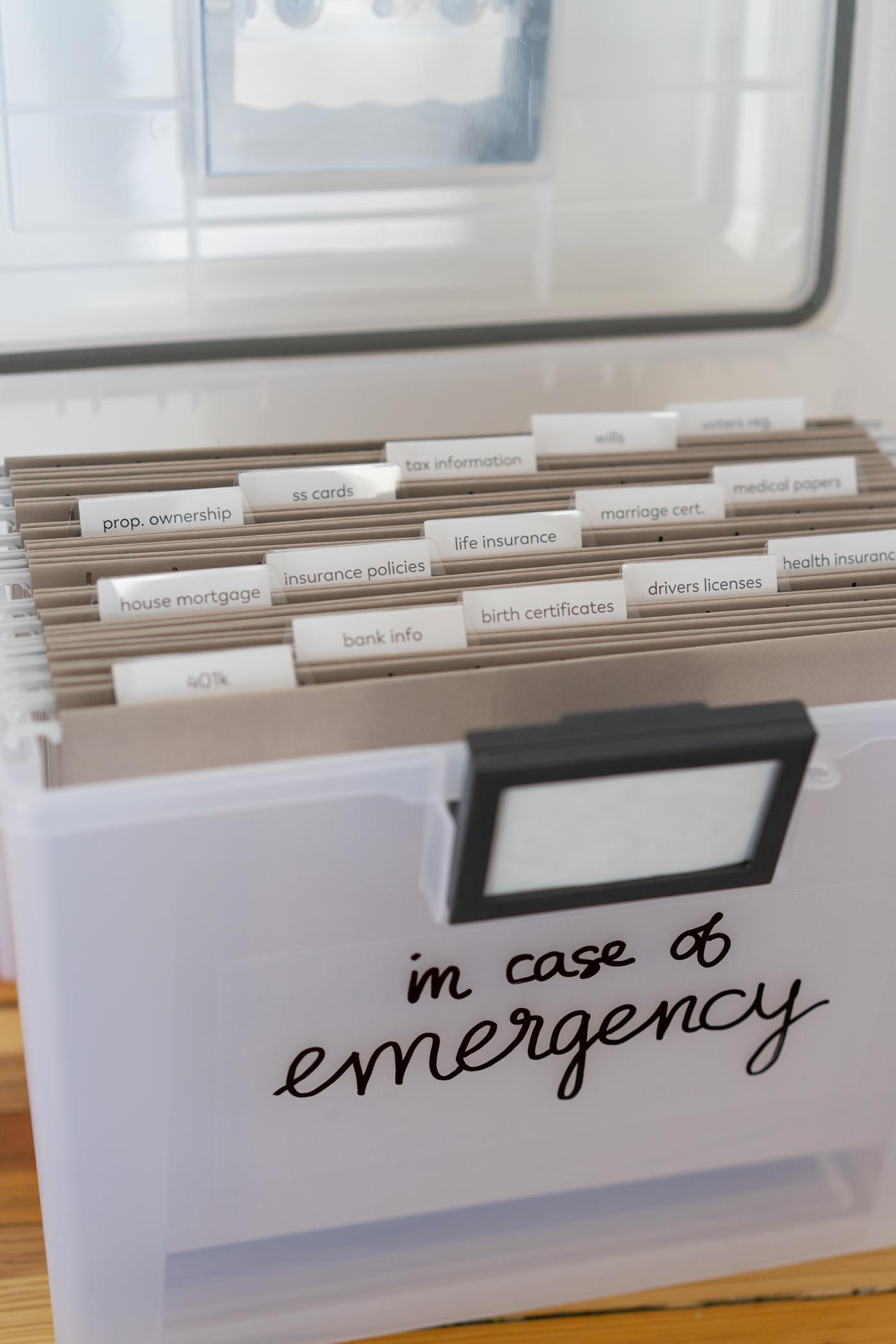 In Case of Emergency File Box